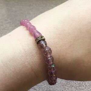 NWT Charity Purple Beaded Bracelet